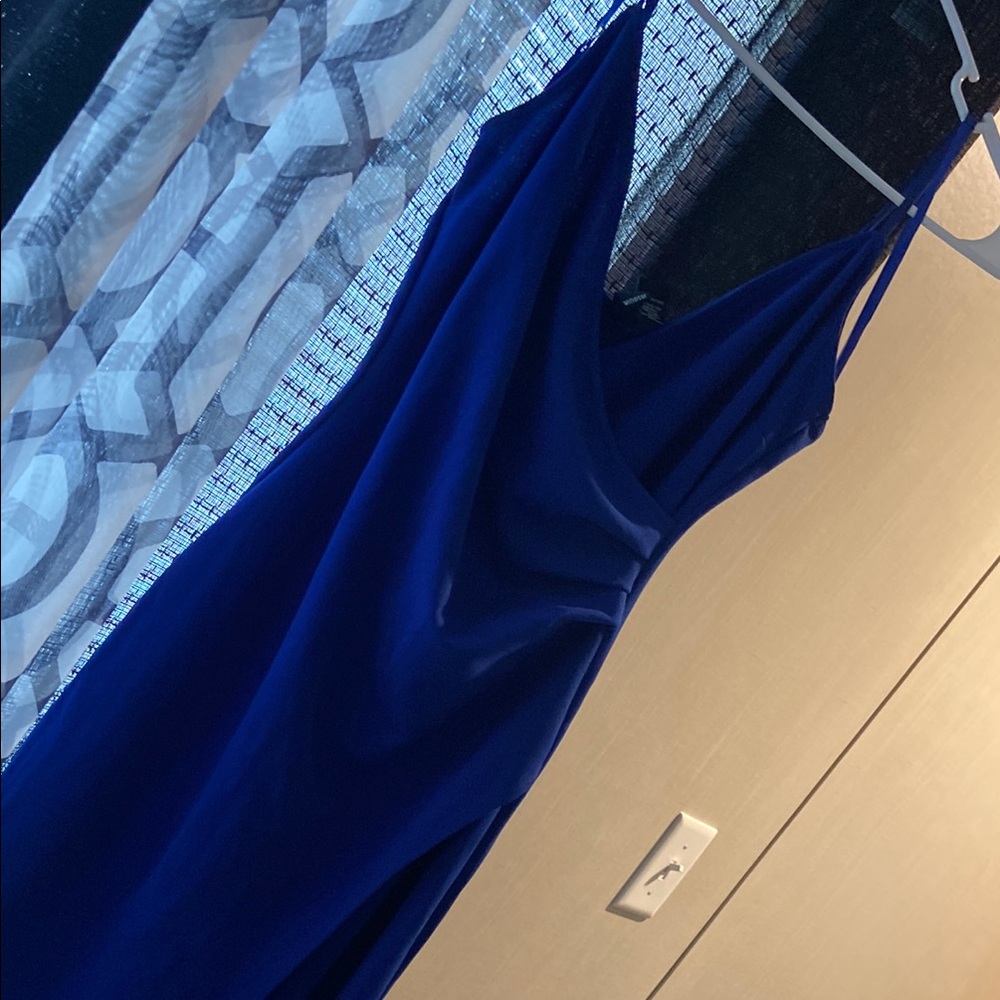 Elegant Blue Spaghetti Strap Dress